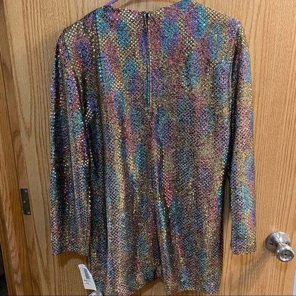 NWT Vintage Dressy Betsy Gold Pullover Rainbow Effect Sequin Top Size Small - Picture 6 of 6
